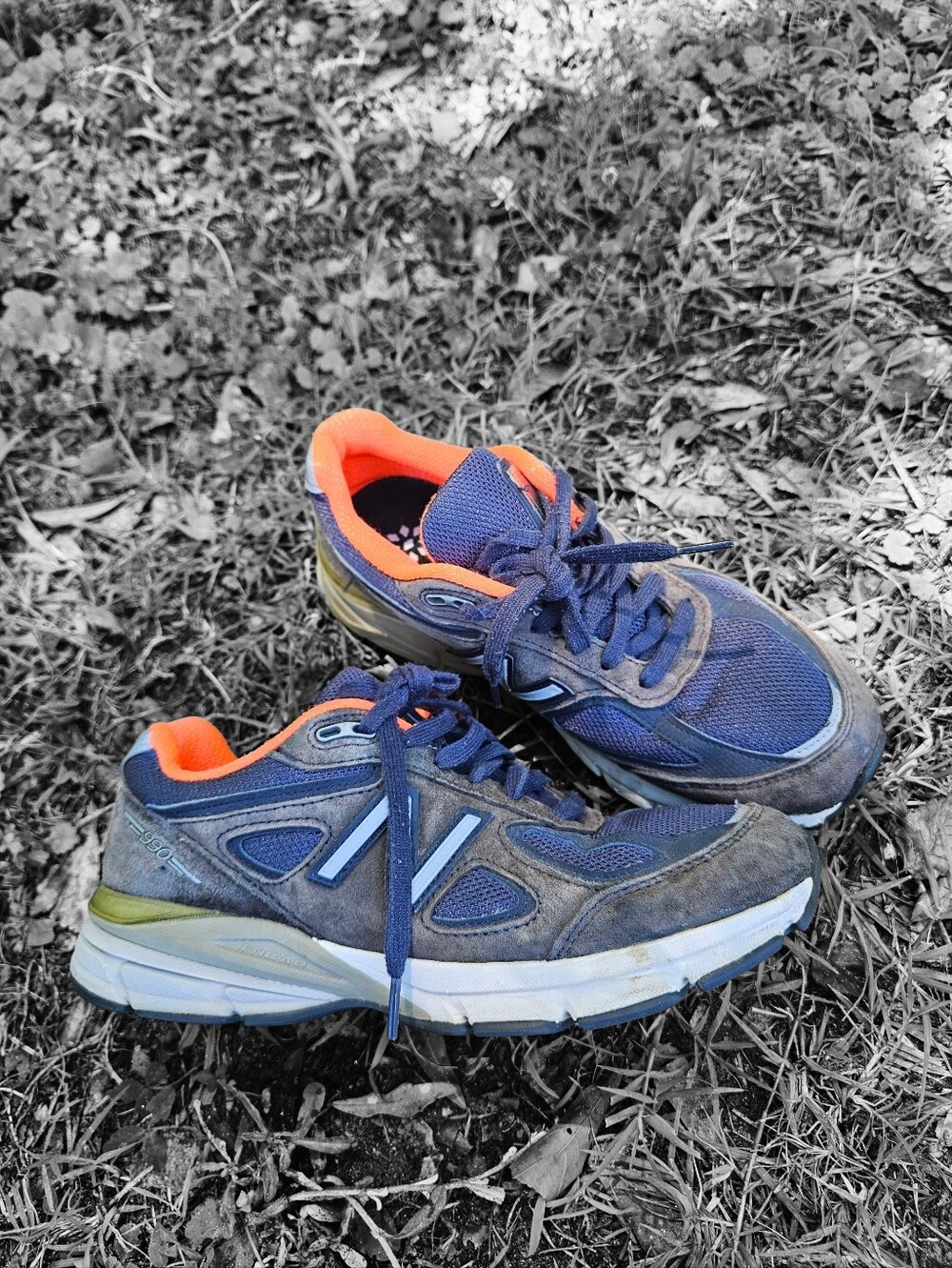 NEW BALANCE Blue Athletic Sneakers with Orange Lining